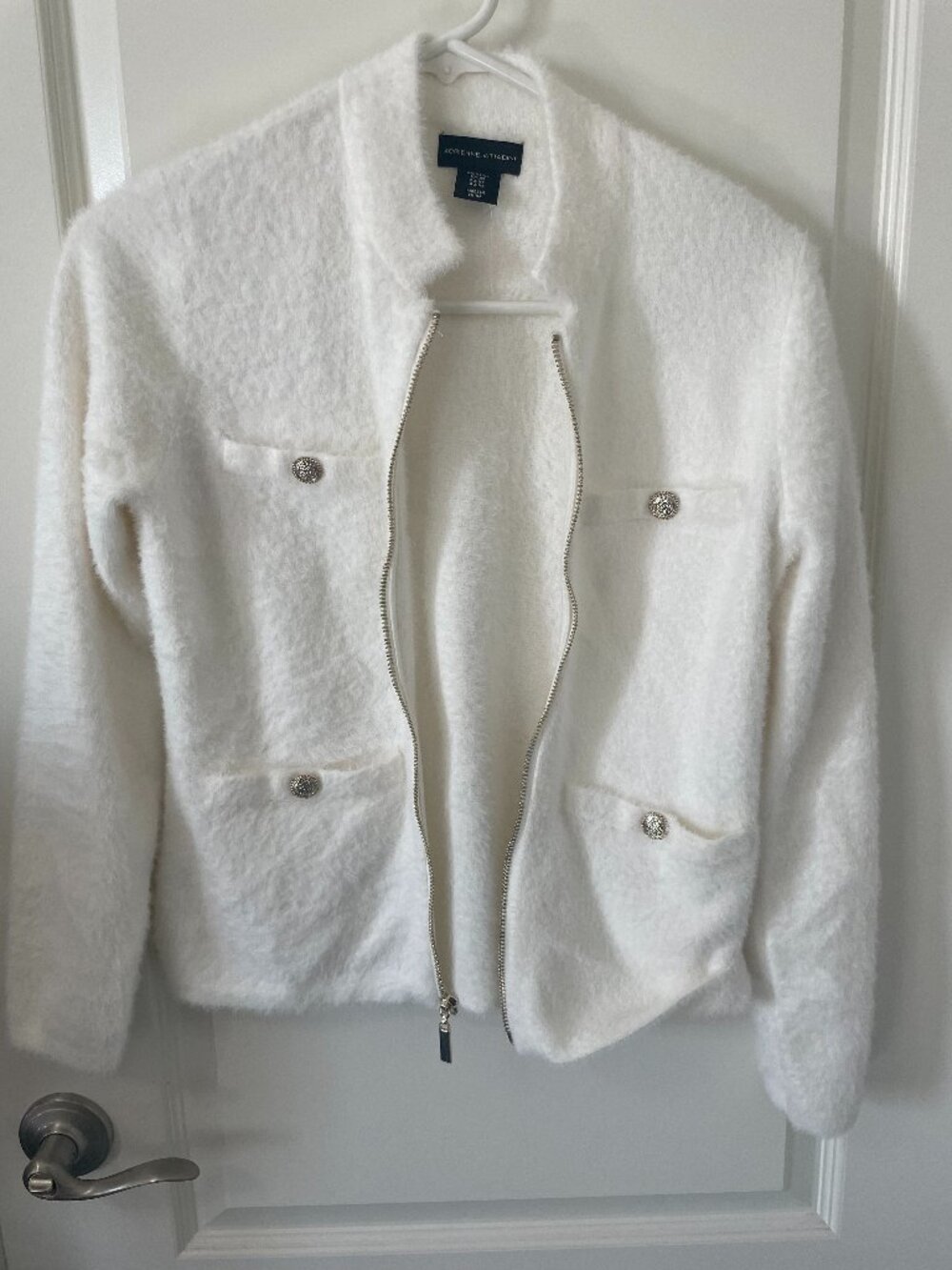 Adrienne Vittadini Women’s white textured cardigan – NWOT – Size XS